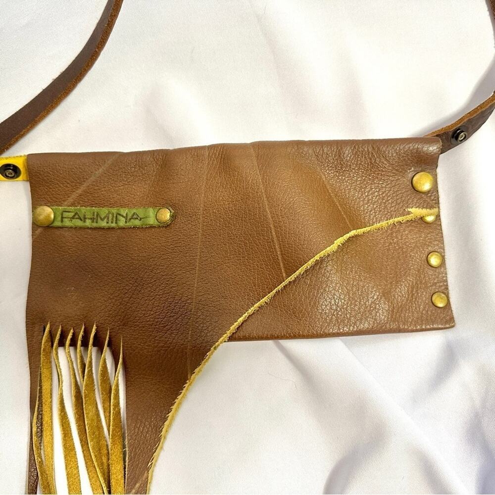 Fahmina Leather Crossbody Bag – Handmade Boho Festival Style